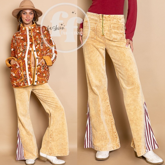 POL Vintage 1970s Style Americana Stars and Stripes Flared Corduroys Pants Cords - Picture 5 of 6